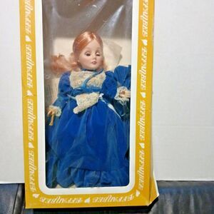 Vintage Effanbee Doll 11ins Elizabeth Blue Dress and Hat.